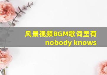 风景视频BGM歌词里有nobody knows